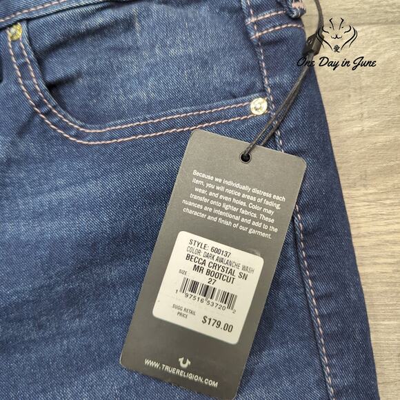 True Religion Becca Mid Rise Boot Cut Jeans Size 27 (4) - Picture 2 of 6